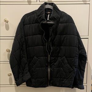 Free People Black Dolman Quilted Knit Jacket